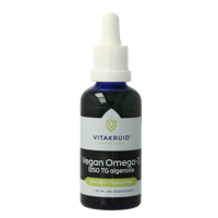 Vitakruid Vegan Omega 3 algenolie 1250 tryglyceriden 500 DHA 50 Milliliter