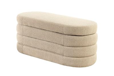 Bank met opbergruimte VOQUE 115cm bouclé taupe met opbergruimte zitbank - 46684