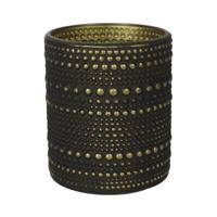 Countryfield theelichthouder nelle m zwart/goudkleurig 10 cm | 24 stuks