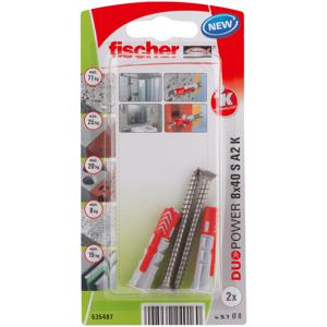 Fischer 535487 schroefanker & muurplug 2 stuk(s) Schroef- & muurplugset 40 mm