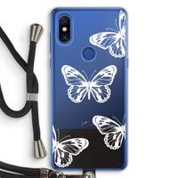White butterfly: Xiaomi Mi Mix 3 Transparant Hoesje met koord