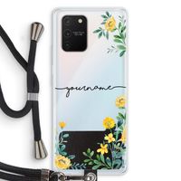 Gele bloemen: Samsung Galaxy S10 Lite Transparant Hoesje met koord