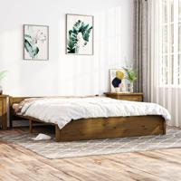 Bedframe massief hout honingbruin 200x200 cm
