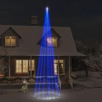 VidaXL Vlaggenmast kerstboom 1134 led&apos;s blauw 800 cm