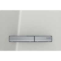 Geberit Sigma50 bedieningplaat, 2-toets spoeling frontbediening voor toilet 24.6x16.4cm chroom/zandgrijs 115.788.JL.2 - thumbnail