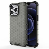 Lunso - Honinggraat Armor Backcover hoes - iPhone 13 Pro - Zwart - thumbnail