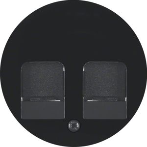 Berker centraalplaat computeraansluiting 2XRJ45 R1-R3 zwart 11812045