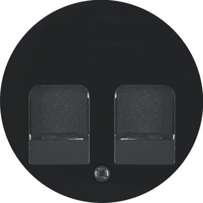 Berker centraalplaat computeraansluiting 2XRJ45 R1-R3 zwart 11812045