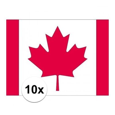 10x stuks Vlag Canada stickers
