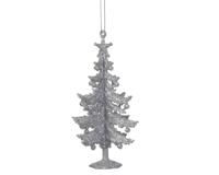 Boom plastic l3b7h13.5 cm zilver kerst - Decoris