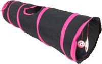Speeltunnel nylon 85x25 cm zwart/roze - Gebr de boon