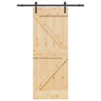 Schuifdeur met beslag 80x210 cm massief grenenhout