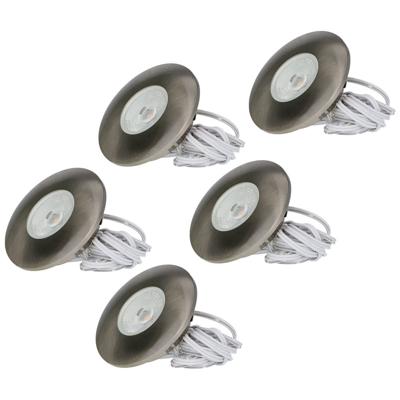 Set van 5 Pavo - Platte LED ipbouwspots met lage inbouwdiepte 12mm - 3 Watt 300 Lumen - 2700K Warm wit - Dimbaar - Rond - Meubelspot - IP44 waterdicht - RVS Set van 5 Pavo - Platte LED ipbouwspots met lage inbouwdiepte 12mm - 3 Watt 300 Lumen - 2700K Warm wit - Dimbaar - Rond - Meubelspot - IP44 waterdicht - RVS