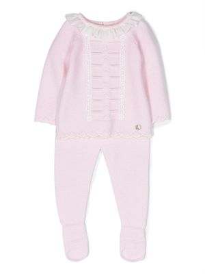 Paz Rodriguez pyjama à col volanté - Rose