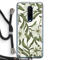 Wit bloemenpatroon: OnePlus 7 Pro Transparant Hoesje met koord