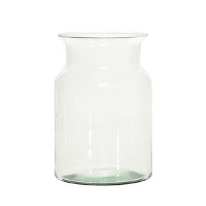 Ronde vaas/vazen van glas 19 x 12 cm   -