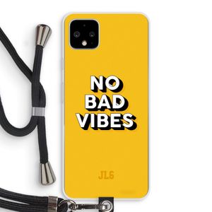 No Bad Vibes: Pixel 4 XL Transparant Hoesje met koord