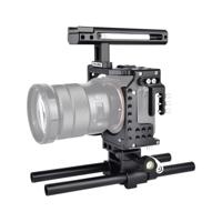 YELANGU CA7 YLG0908A-A handvat video camera kooi stabilisator voor Sony A7K & A7X & A73 & A7S & A7R & A7RII & A7SII (zwart)