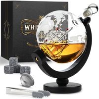 Whisiskey Whiskey Karaf - Wereldbol - Luxe Whisky Karaf Set - 0,9 L - Decanteer karaf - Incl. Accessoires - thumbnail