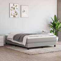 Boxspring met matras stof lichtgrijs 160x200 cm