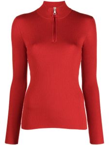 Moncler logo-jacquard wool jumper - Rouge