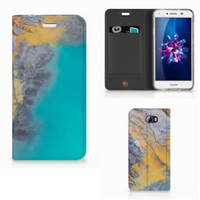 Huawei Y5 2 | Y6 Compact Standcase Marble Blue Gold