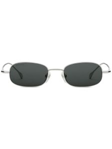 Gucci Eyewear lunettes de soleil rectangulaires à logo gravé - Argent