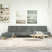 Slaapbank L-vormig 255x140x70 cm stof donkergrijs