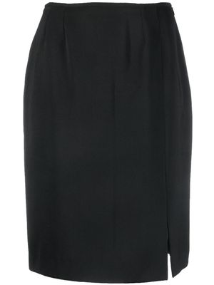 Saint Laurent Pre-Owned jupe fendue à taille haute - Noir