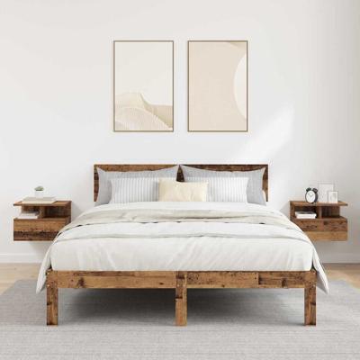 Vloeiende Nachtkastjes 2 stuks Oud Hout 40x31x27 cm Massief Hout