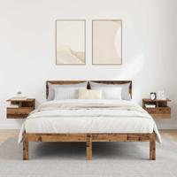 Vloeiende Nachtkastjes 2 stuks Oud Hout 40x31x27 cm Massief Hout