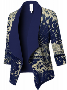 Cross Neck Geometric Casual Loose Blazer