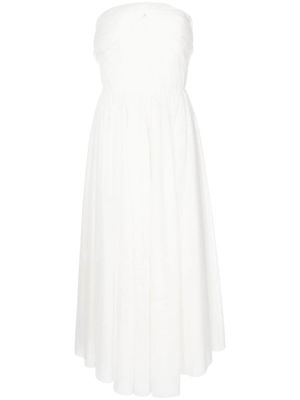 ANOUKI robe plissée à manches transparentes - Blanc