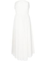ANOUKI robe plissée à manches transparentes - Blanc