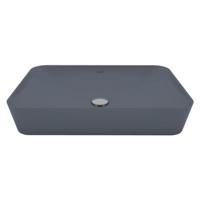 Opbouw wastafel Creavit Ultra | 60x40 cm | Keramiek | Vrijstaand | Rechthoekig | Basalt