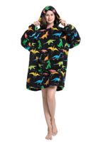 Fleece deken met capuchon - dino's