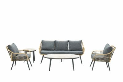 Margriet Lounge set 5 delig naturel - mistic grey Margriet Lounge set 5 delig naturel - mistic grey