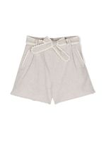 Chloé Kids short en coton à taille ceinturée - Tons neutres