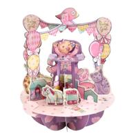 Wenskaart 3D Baby girl