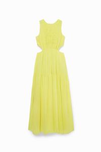 Gele jurk met cut-out - YELLOW - XL