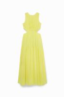 Gele jurk met cut-out - YELLOW - XS - thumbnail