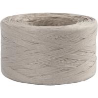 Creativ Company Papier raffia garen, b: 7-8 mm, lichtgrijs, 100 m/ 1 rol