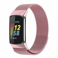 Milanese bandje - Rosé roze - Geschikt voor FitBit Charge 5
