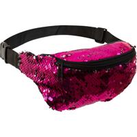 Carnaval verkleed Heuptasje - glitter pailletten - roze - volwassenen - foute party