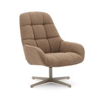 Kave Home Draaifauteuil 'Jaspe' Structuurstof, kleur Lichtbruin