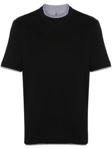 Brunello Cucinelli t-shirt à effet superposé - Noir