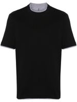 Brunello Cucinelli t-shirt à effet superposé - Noir