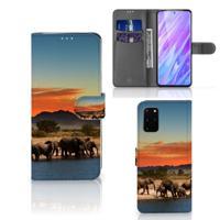Samsung Galaxy S20 Plus | Telefoonhoesje | Met pasjeshouder | Olifanten