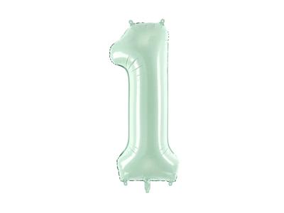 Cijferballon Lichtgroen 1 (72cm)