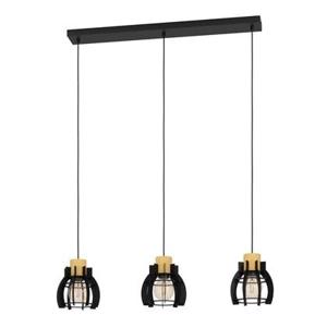 EGLO Stillington 1 Hanglamp - E27 - 88 cm - Zwart|Bruin - Hout|Staal